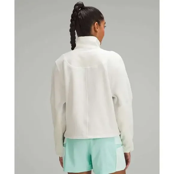 Lululemon Fleece Ripstop Hiking Pullover Women's Size 6 Bone Mockneck Sweatshirt - Picture 12 of 16